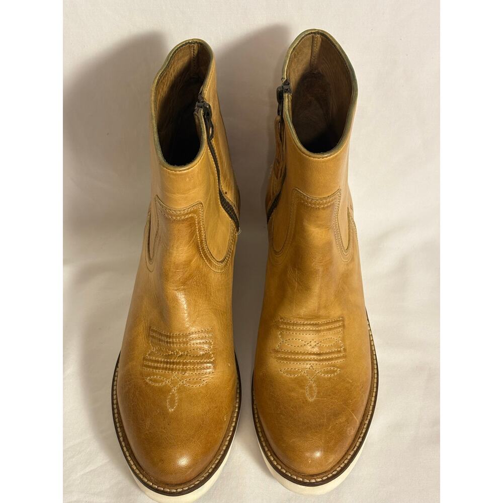Lucchese 63001 Leather Western Wedge Boots Size 8 - Picture 4 of 16